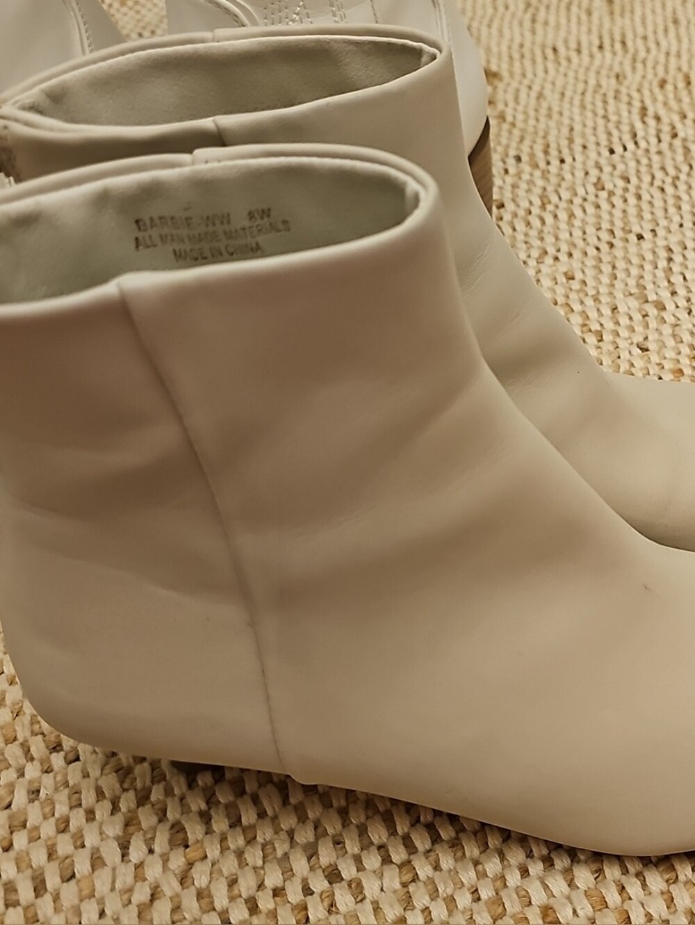 Women's Cream Pointed Toe Ankle Booties